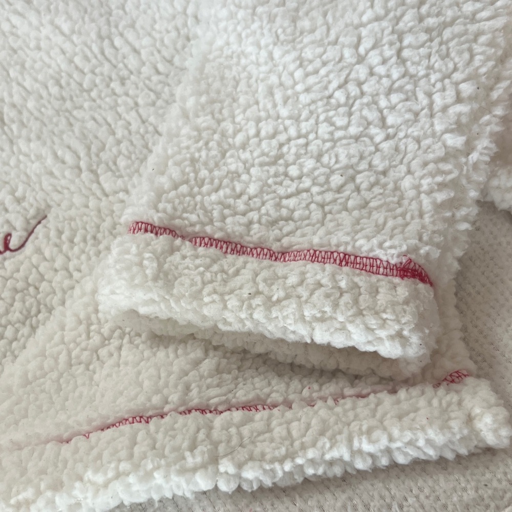 Women's Fleece White and Red Pajama Set - Picture 9 of 9